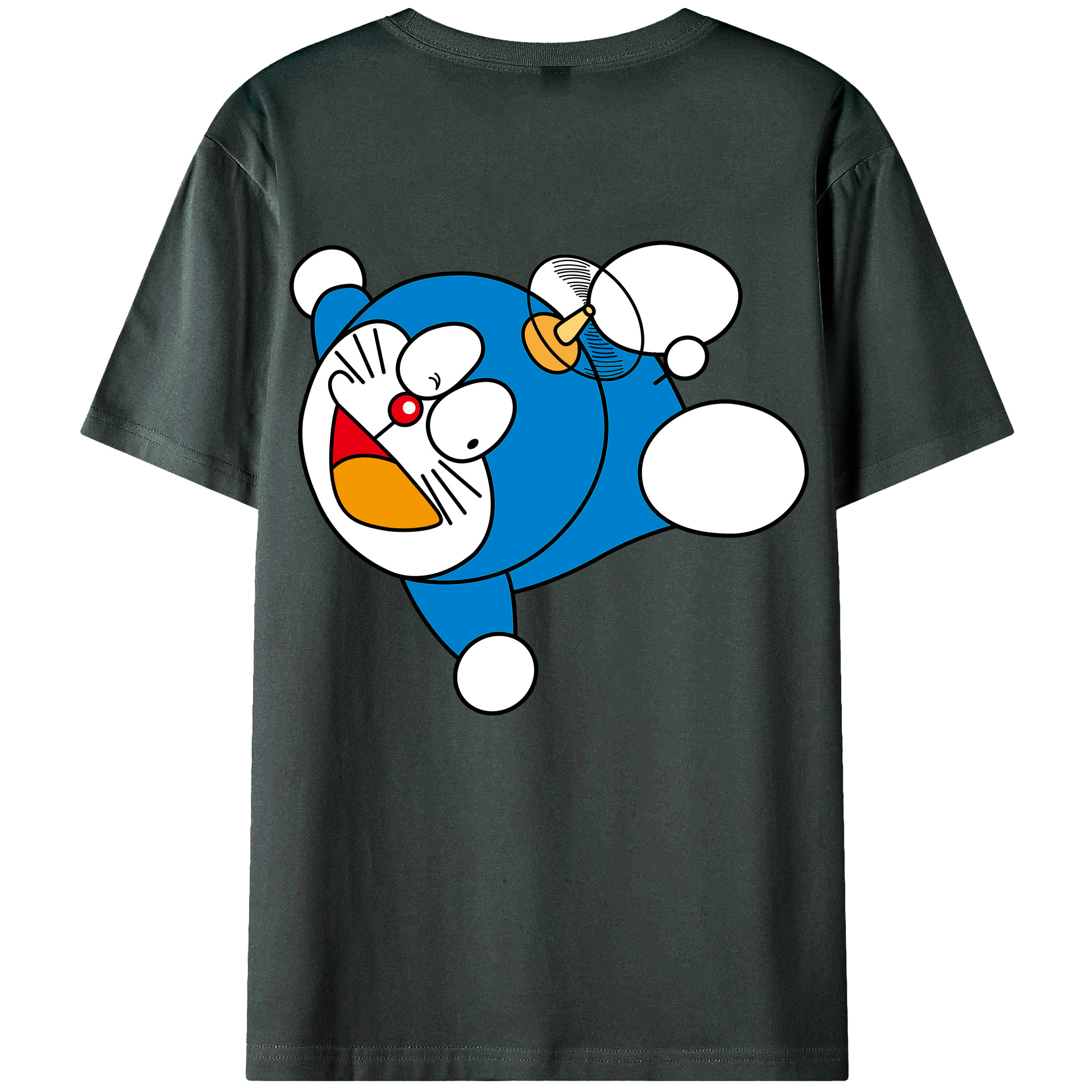 （画像用） ドラえもん Doraemon 綿100％ メンズ半袖Tシャツ（バックプリント） 通気性